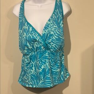 Blue Tropical Print Women's Top